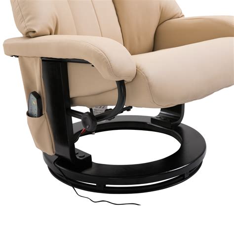 massage recliner heat recling chair swivel wood base w footrest 10 motor ebay