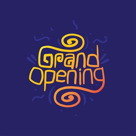Premium Vector Grand Opening Lettering Greeting Card Illustration For