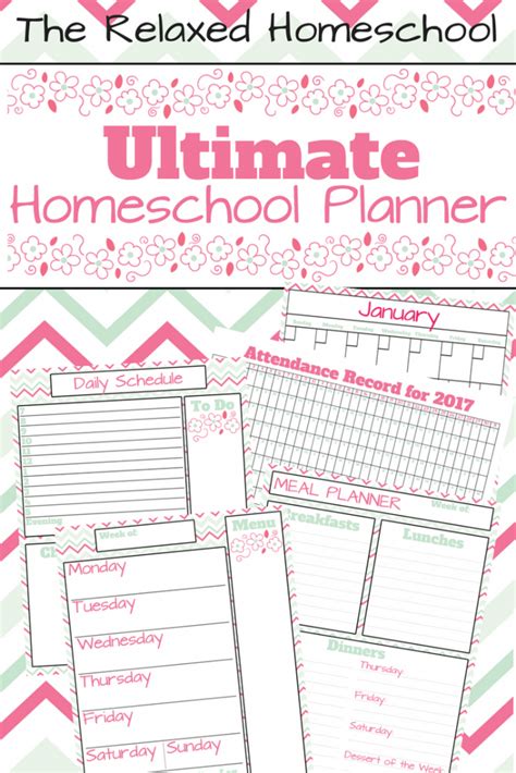 The free homeschool planner includes over 200 pages and is divided into 13 separate pdfs (to make it easier to find things). FREE Ultimate Homeschool Planner! - The Relaxed Homeschool