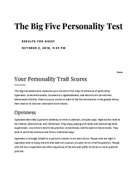 Pdf The Big Five Personality Testpdf Thomas Mcclure