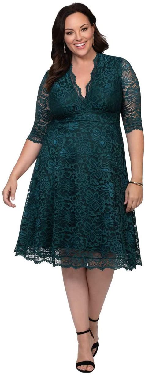 Kiyonna Womens Plus Size Special Occasion Mademoiselle Lace Cocktail