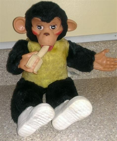 Vintage Monkey With Banana Stuffed Toy Toywalls