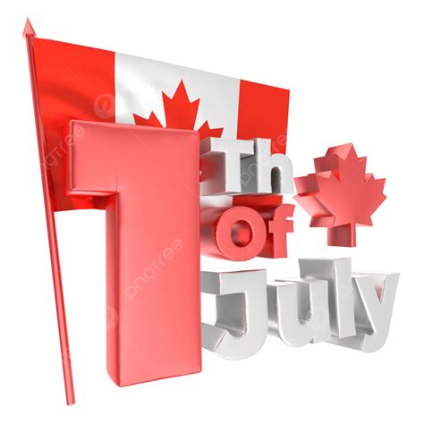 1 3d Png 1 July Happy Canada Day Red 3d Design 1st Decoration Event