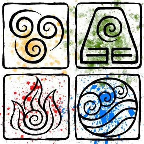 Avatar The Last Airbender Elemental Symbols Cross Stitch Etsy