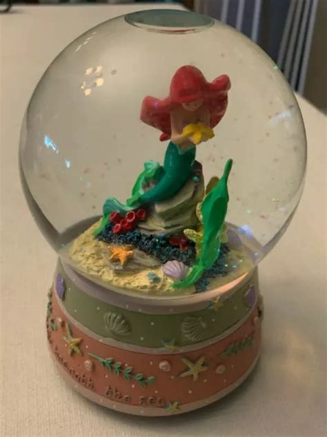 Disney Ariel Little Mermaid Enesco Musical Snow Globe Under The Sea 6 1988 59 95 Picclick