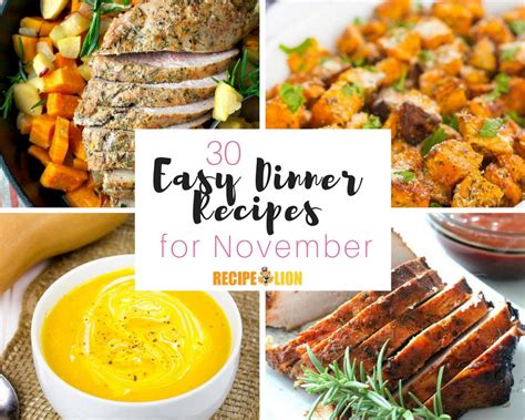 30 Easy Dinner Recipes for November | RecipeLion.com