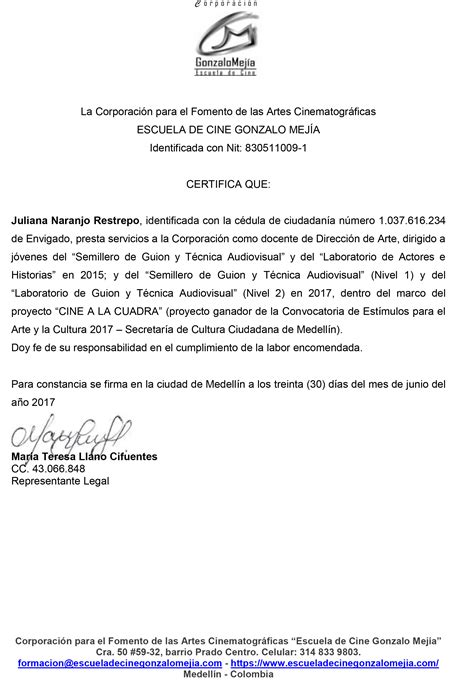 Modelo Carta Laboral Colombia 2020 Idea E Inspiración