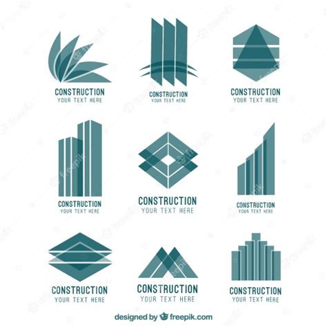 Abstract Construction Logos Free Vector