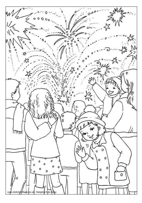 Bonfire Night Colouring Pages Printable