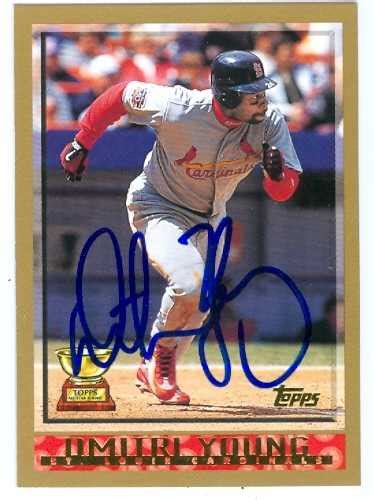 Dmitri Young Autographed Baseball Card St Louis Cardinals Topps All