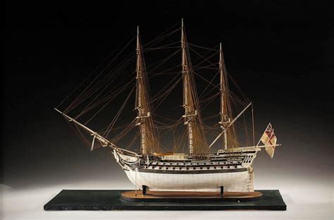 A Large And Very Detailed Bone Ship Model This Is Beat To Quarters