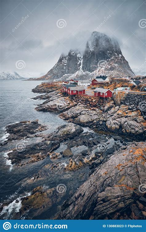 Hamnoy Fishing Village On Lofoten Islands Norway Stock Image Image