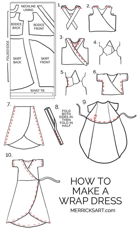 Midi Wrap Dress Sewing Tutorial Merricks Art Dress Sewing Tutorials Sewing Patterns Free