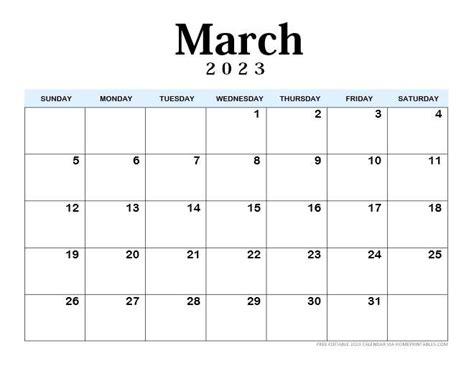 Editable 2023 Calendar Templates Free Download