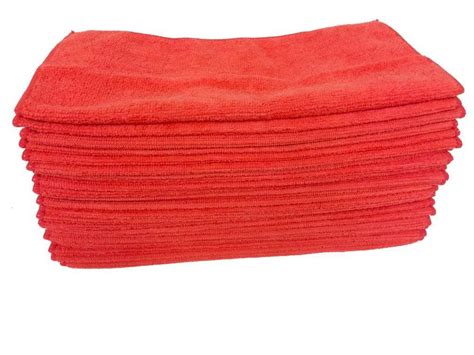Microfiber Red Washing And Cleaning Cloth 24 Pack Super Soft Plush