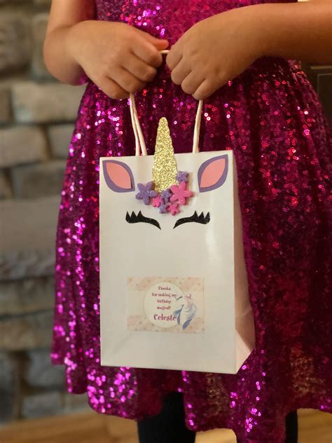 DIY Tutorial Unicorn Glitter Party Favor Bag