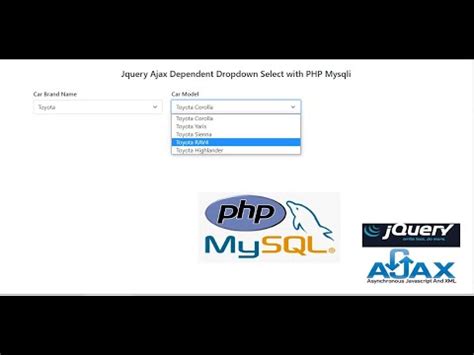 Jquery Ajax Dependent Dropdown Select With PHP Mysqli YouTube