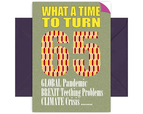 What A Time To Turn 65 65th Birthday Card Funny Birthday Etsy