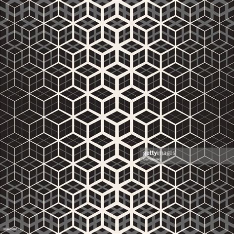 Vector Seamless Star Cube Geometric Grid Halftone Line Pattern High Res