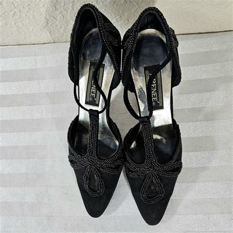 Jrenee Shoes Jrenee Black Beaded Heels Poshmark