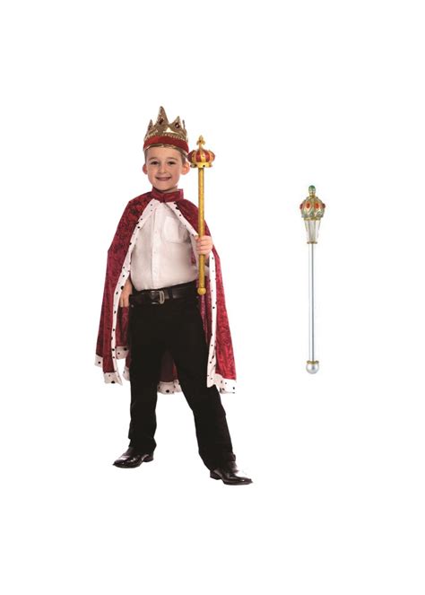 Red King Robe And Crown Set Boys Costume And Scepter Set Historical