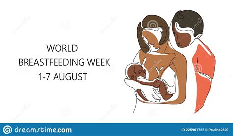 World Breastfeeding Week Poster Design Vector Illustration