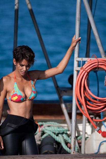 Halle Berry Playing With Great White Sharks