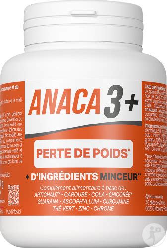Anaca 3 Perte De Poids Ingrédients Minceur 120 Gélules Apo24
