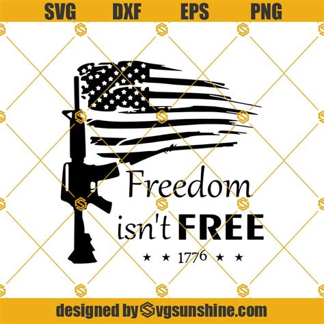 Freedom Isn T Free Svg Png Dxf Eps Files For Silhouette American Flag