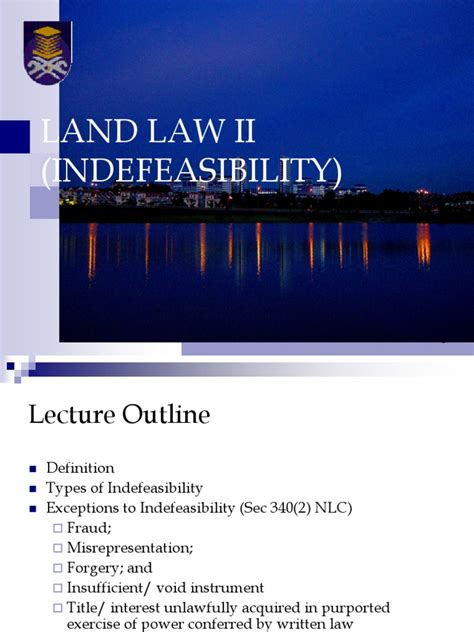 Start studying indefeasibility of title. Indefeasibility of Title | Prescripción negativa (Equidad ...