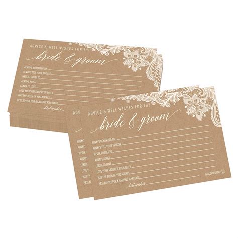 Buy 50 Wedding Advice Cards For Bride And Groom Rustic Bridal Shower