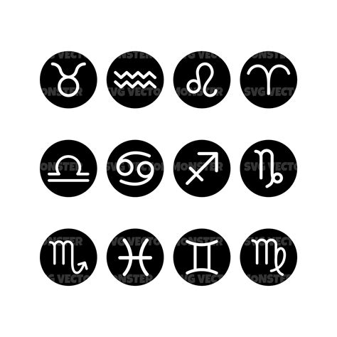 Zodiac Signs Svg Horoscope Svg Cut File For Cricut Silhouette Pdf Png
