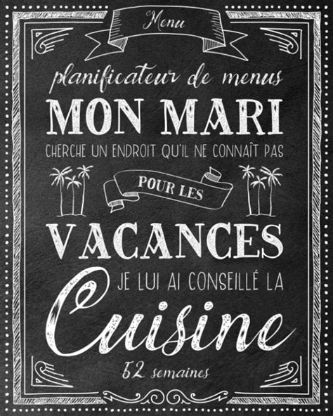 Planificateur De Menus 52 Semaines Planifiez Avec Humour Vos Menus Et Liste De Courses De La