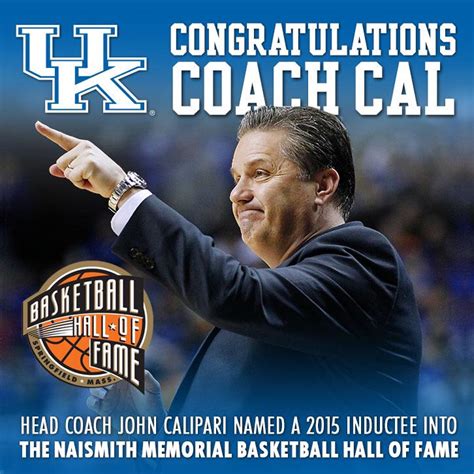 Its Official John Calipari Elected Into The Hall Of Fame Kentucky