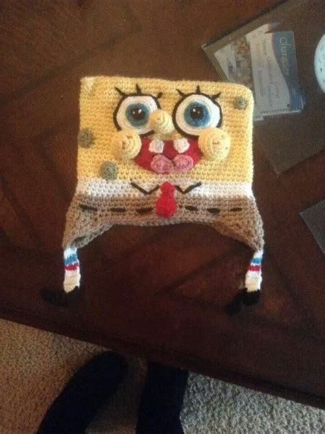 Spongebob Crochet Hat Want Mitten Gloves Mittens Knitted Hats