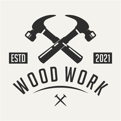 Premium Vector Woodwork Hammer Carpentry Vintage Badge Logo Template