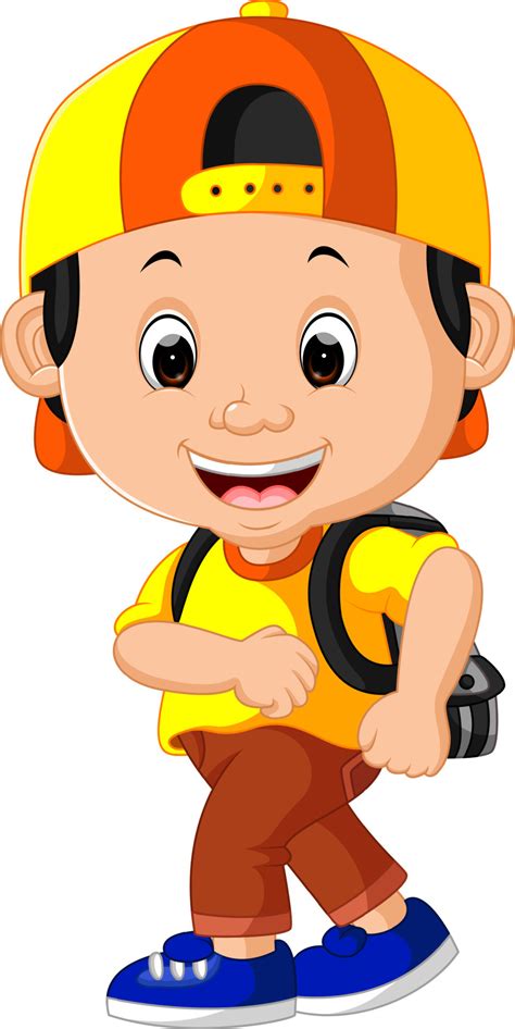 Cute Boy Go To School 8022567 Vector Art At Vecteezy