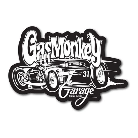 White Car Sticker Gas Monkey Garage