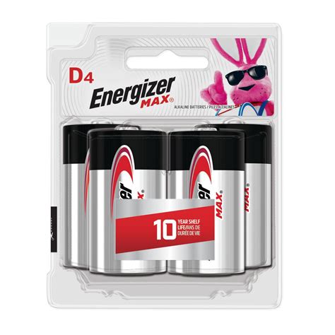 Energizer Max D Batteries 4 Pack D Cell Alkaline Batteries Ex Tremes