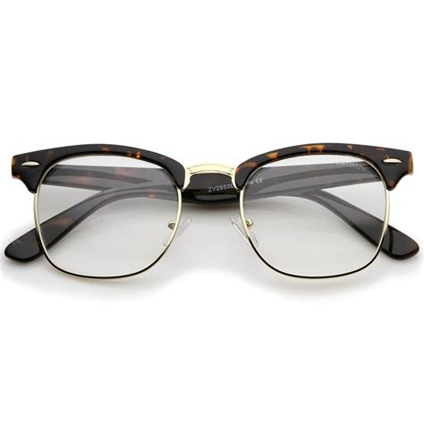 Retro Square Clear Lens Horn Rimmed Half Frame Eyeglasses 50mm Cute Glasses Frames Fashion