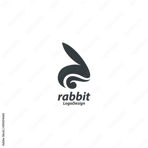 Bunny Logo Rabbit Logo Cool Rabbit Bunny Design Logo Vector Stock