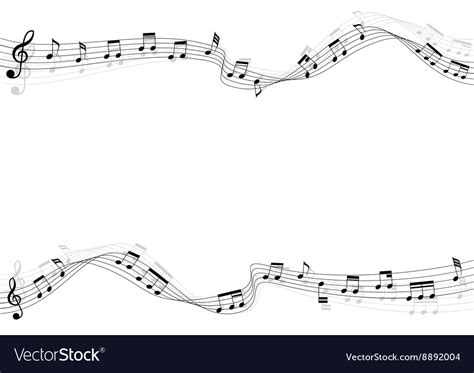 Music Notes Moving On Flow Chords And Shadow Vector Image