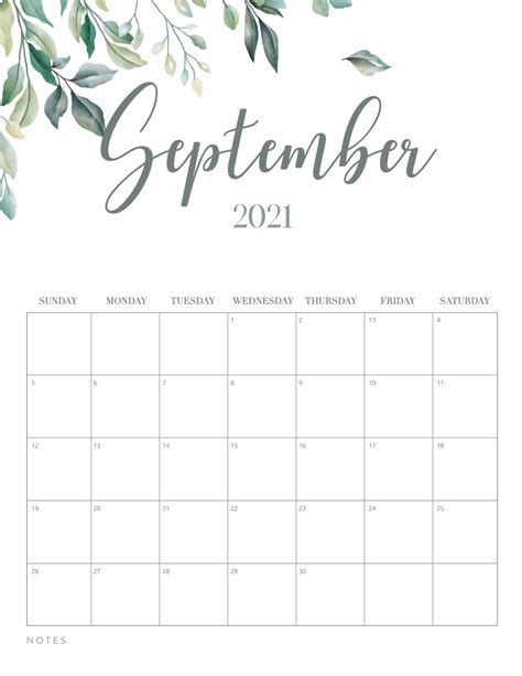 Free Printable 2021 Calendar Botanical Style World Of Printables