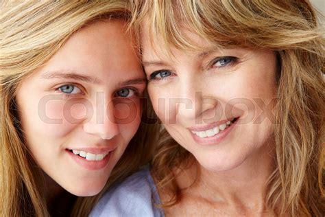 Close Up Mother With Teenage Daughter Stock Image Colourbox