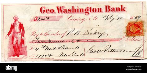1869 George Washington Bank Note Stock Photo Alamy