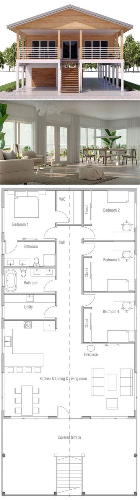 Simple But Elegant Two Story House Design Coastal House Plans House