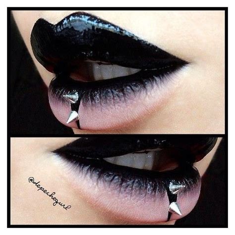 Black Studded Ombre Lips Goth Makeup Dark Makeup Gothic Makeup