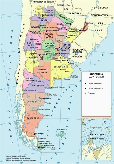 Argentina Geografica Mapa Politico Argentino