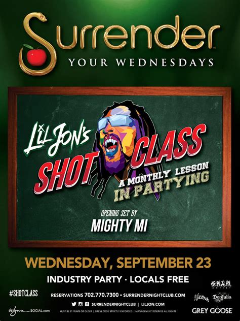 Lil Jon S Shot Class At Surrender Nightclub On Wednesday September 23 Galavantier