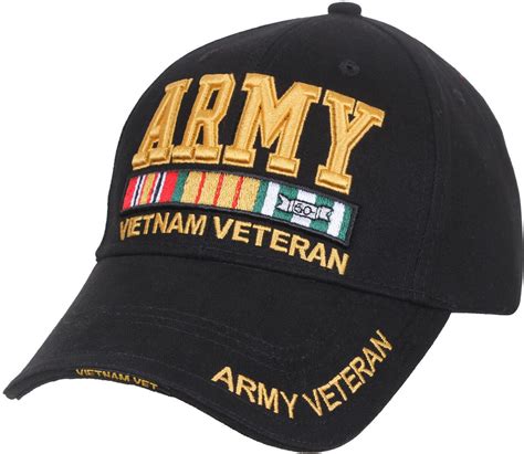 Black Deluxe Us Army Vietnam Veteran Ribbon Low Profile Baseball Hat